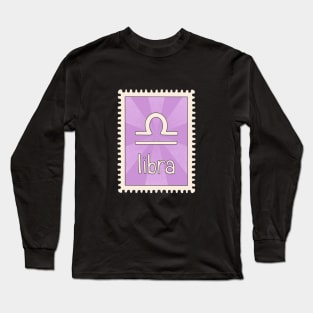 Libra Zodiac Sign Stamp Long Sleeve T-Shirt